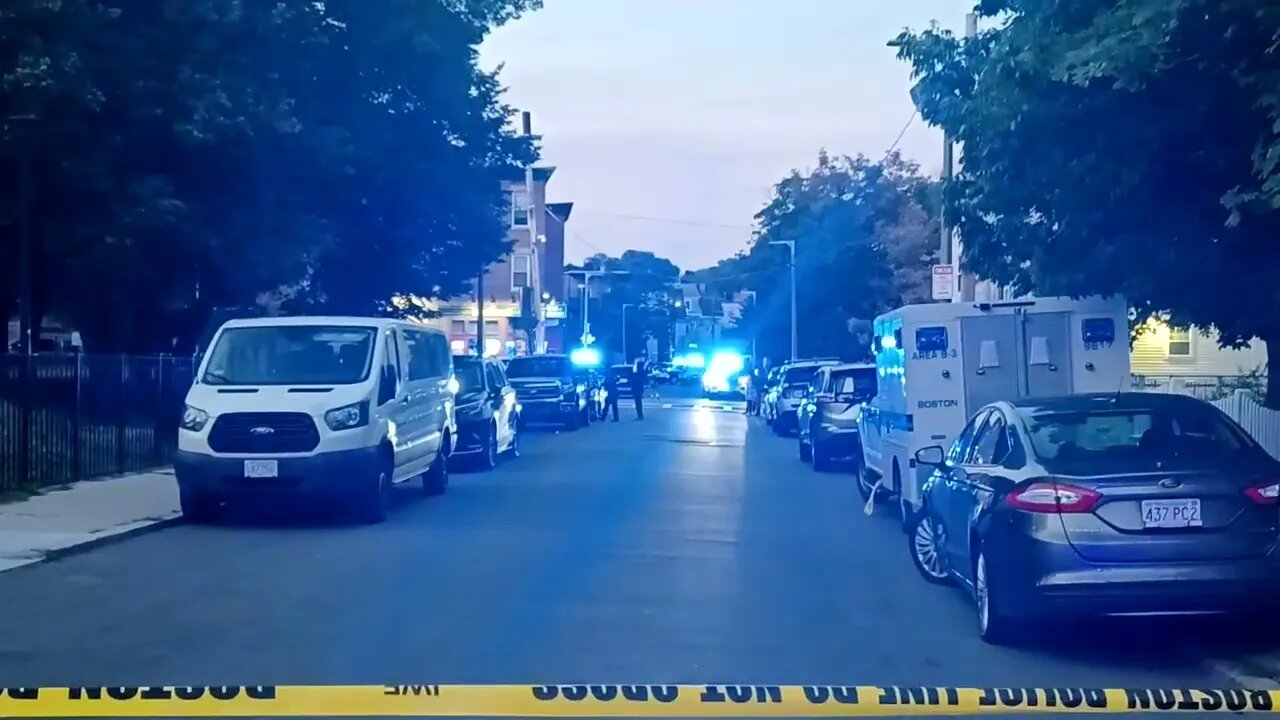 Boston police respond to a fatal shooting on Ellington Street in Dorchester