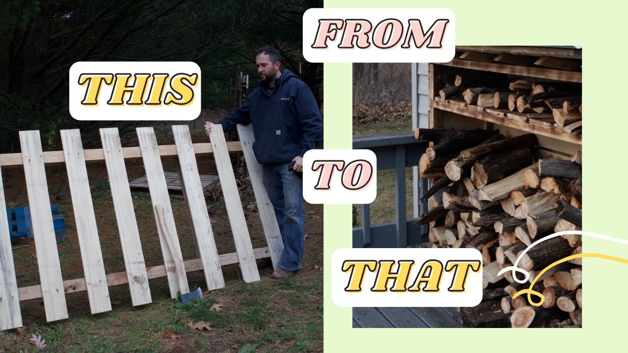 Upgraded the Firewood Storage using Pallets| Farm Vlog