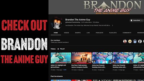 Go check out @BrandonTheAnimeGuy I will be live in about 2 hours!