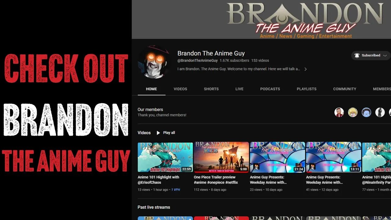 Go check out @BrandonTheAnimeGuy I will be live in about 2 hours!