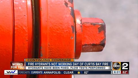 Baltimore Fire Department investigating 'dry' hydrants after Curtis Bay fire