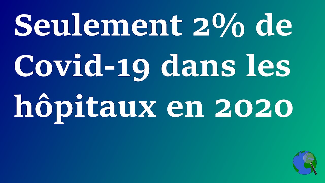 France - Seulement 2% de Covid-19 dans les hôpitaux en 2020