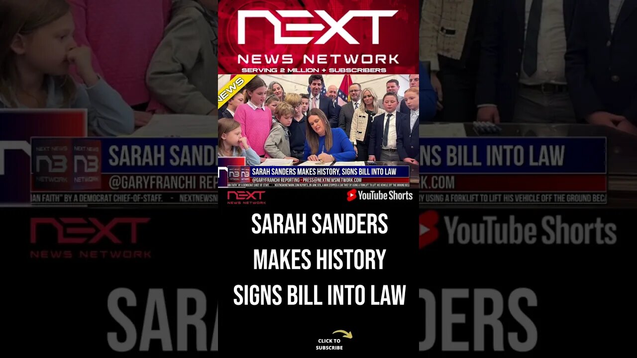 Sarah Sanders Makes History, Signs Bill into Law #shorts