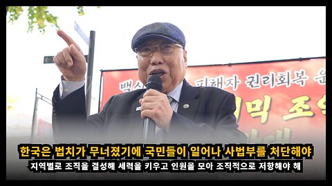 대한민국은 법치가 무너졌기에 국민들이 일어나 사법부를 처단해야 한다