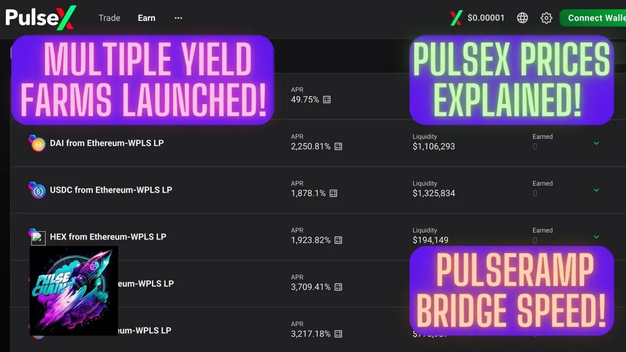 Multiple Yield Farms Launched! PulseX Prices Explained! PulseRamp Bridge Speed!