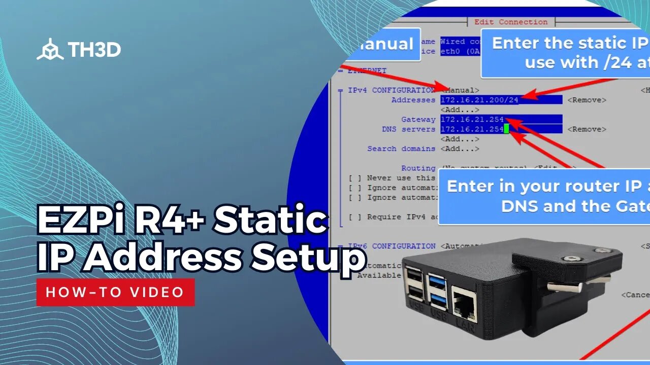 EZPi R4+ Static IP Address Setup