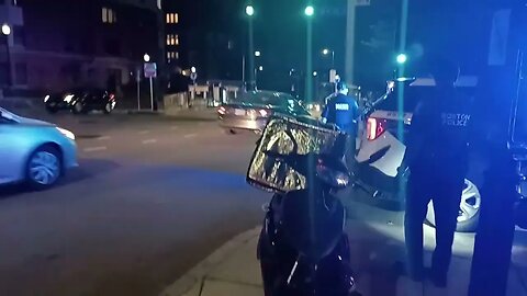 Boston police and fire respond to a vehicle accident at Walnut Ave and Columbus