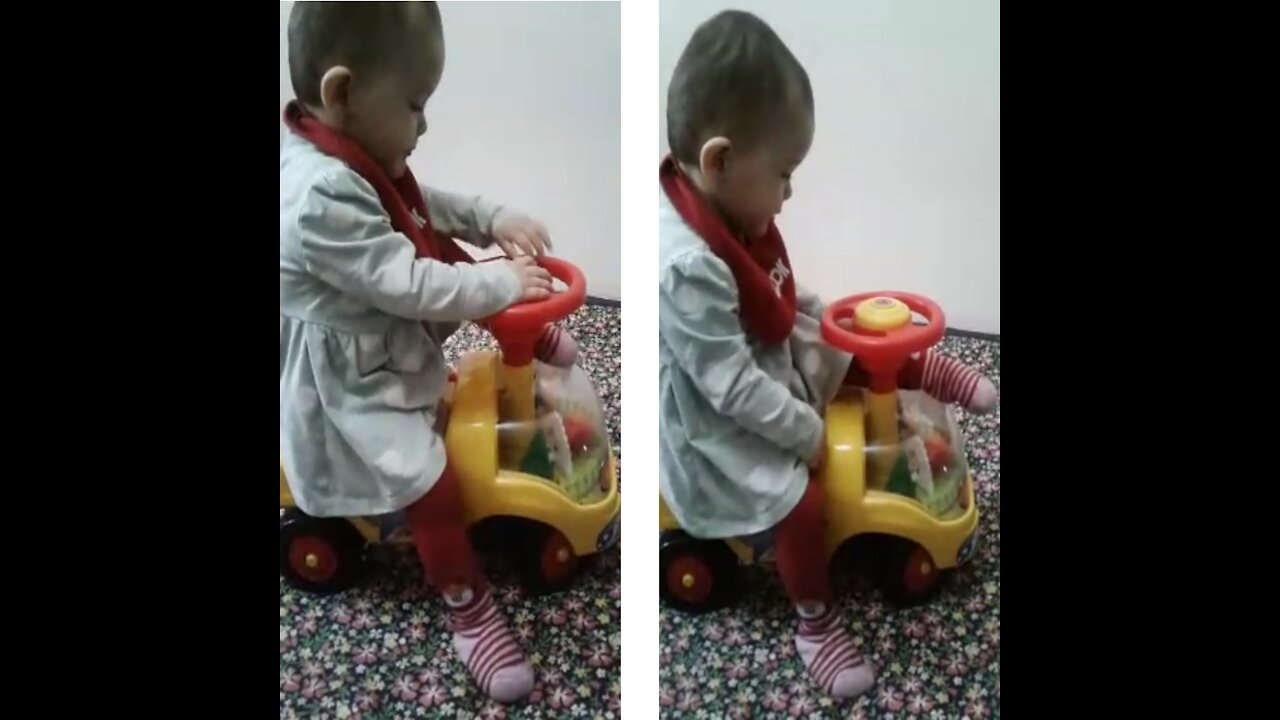 be careful, the child is driving