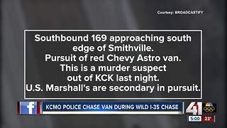 KCMO police chase murder suspect in wild I-35 pursuit