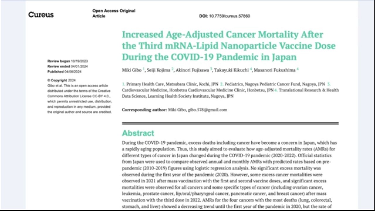 Increased Cancer Deaths After 3rd mRNA Booster