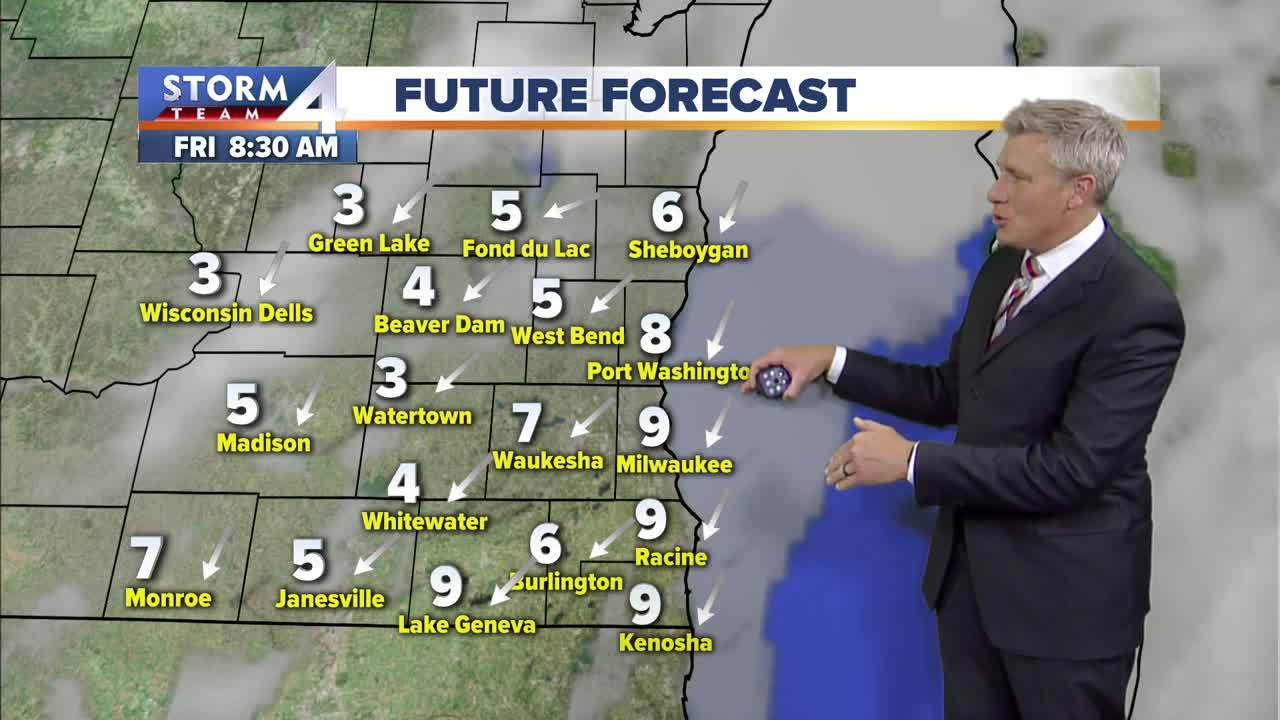 Mostly cloudy, areas of patchy fog overnight