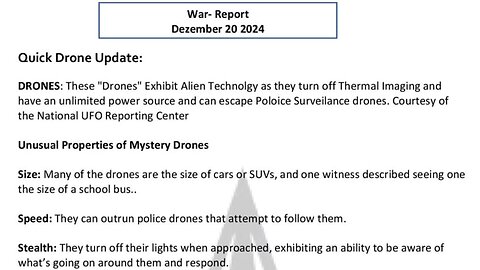 WAR REPORT - DEZEMBER 20 2024 - QUICK DRONE UPDATE