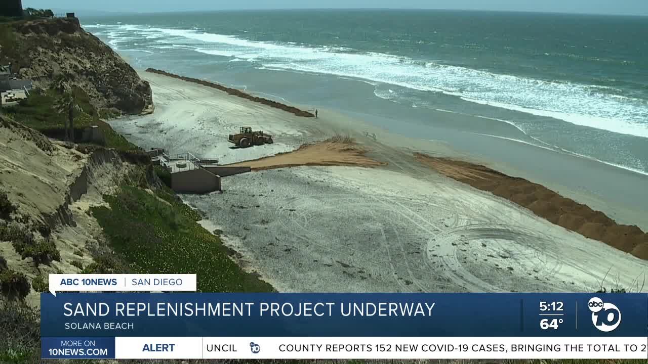 Sand replenishment project underway in Solana Beach