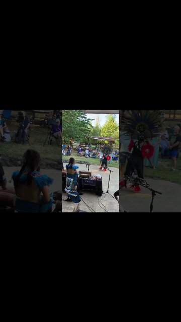 Aztec dancers warming up Flutestock 2023!
