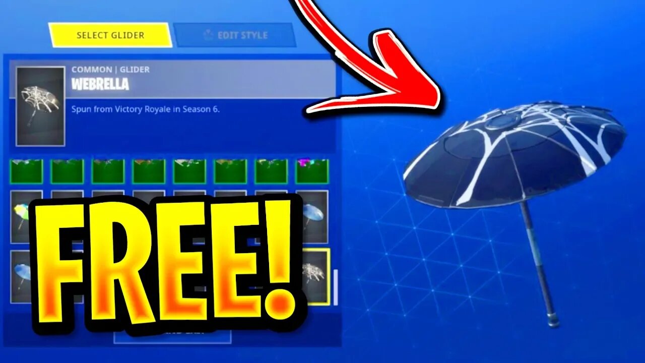 How To Get The "WEBRELLA" in Fortnite Battle Royale! Free Season 6 "WEBRELLA UMBRELLA" Glider Guide!