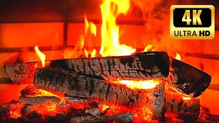 Cozy Crackling Fireplace 4K 🔥 Awesome Fire Sounds with Burning Logs 🔥 Relaxing Fireplace Ambience