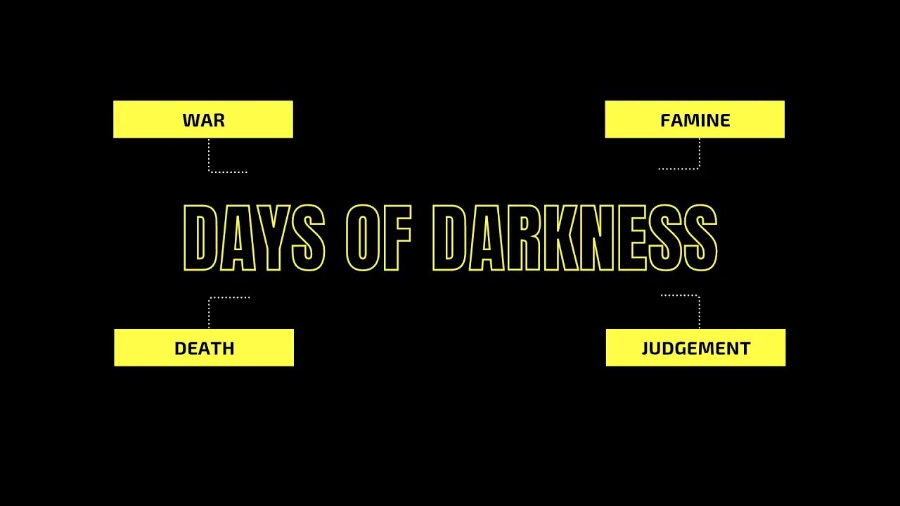 Days of Darkness! Darkness over the whole world!! Many not prepared or in the Lord! Repentance time