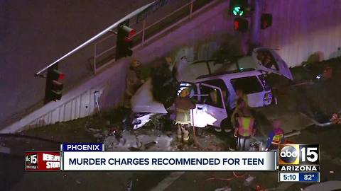 Murder charges recommended for teen in deadly Phoenix crash