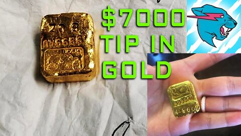 YouTube Star MrBeast Leaves $7,000 Tip With A Gold Bar!