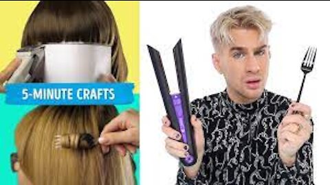 5-Minute Crafts Hair Hacks