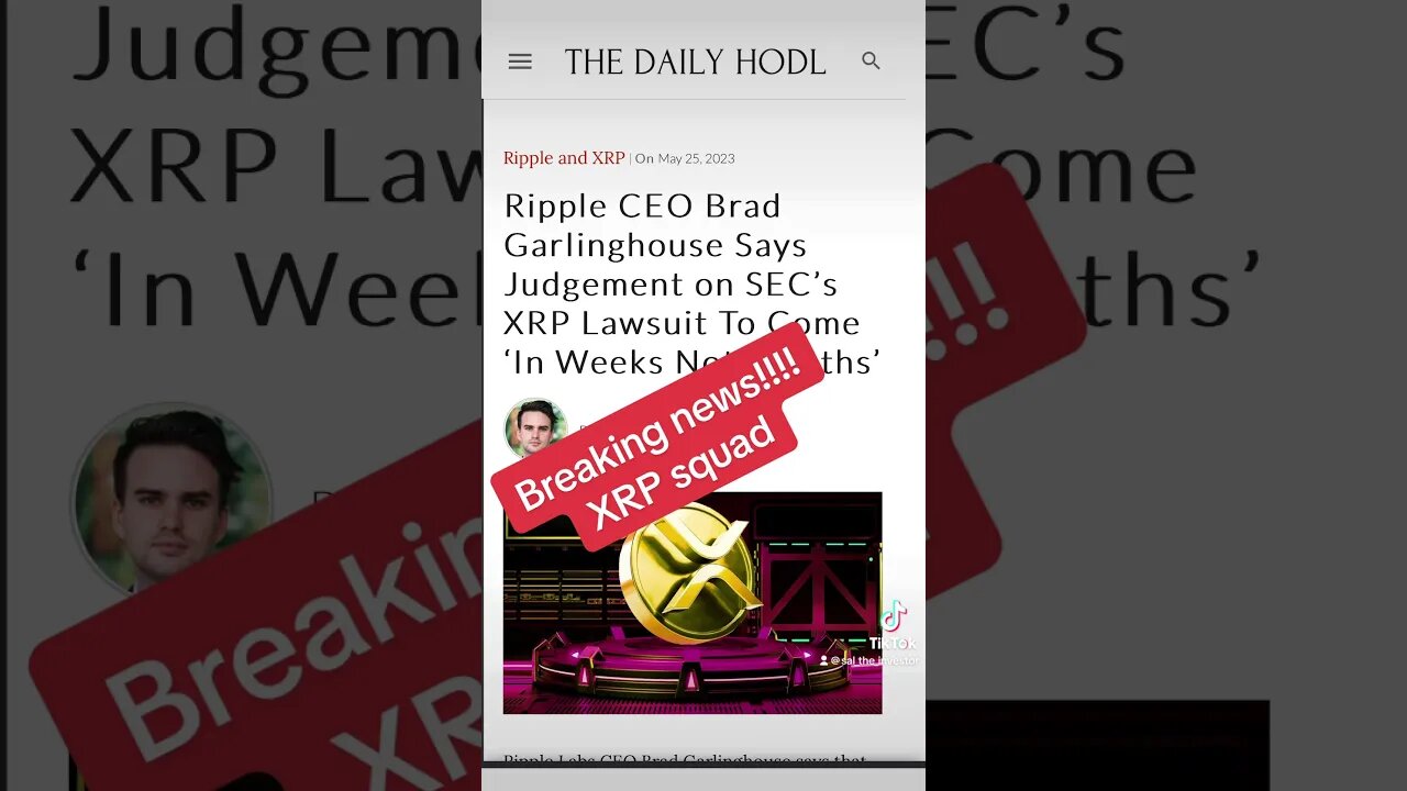 #Xrp case May have a resolution in the next few weeks! #xrp #cryptocurrency #xrpripple #cryptonews
