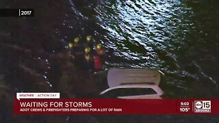 ADOT crews and firefighters preparing for incoming storms