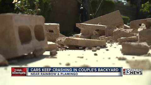 Las Vegas man demands traffic changes after block wall plowed into for sixth time