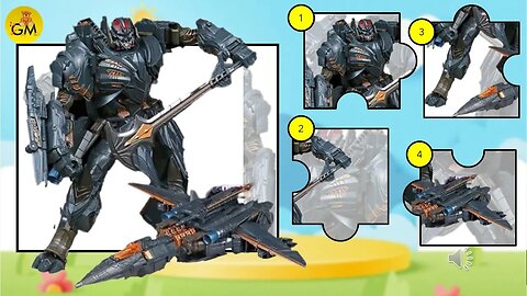 Mari kita susun puzzle gambar mainan Megatron, menyusun puzzle