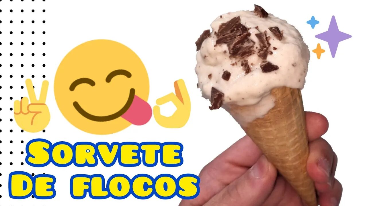 Receita de Sorvete de Flocos | Delicioso e Fácil de Fazer! #sorvetecaseiro #receita