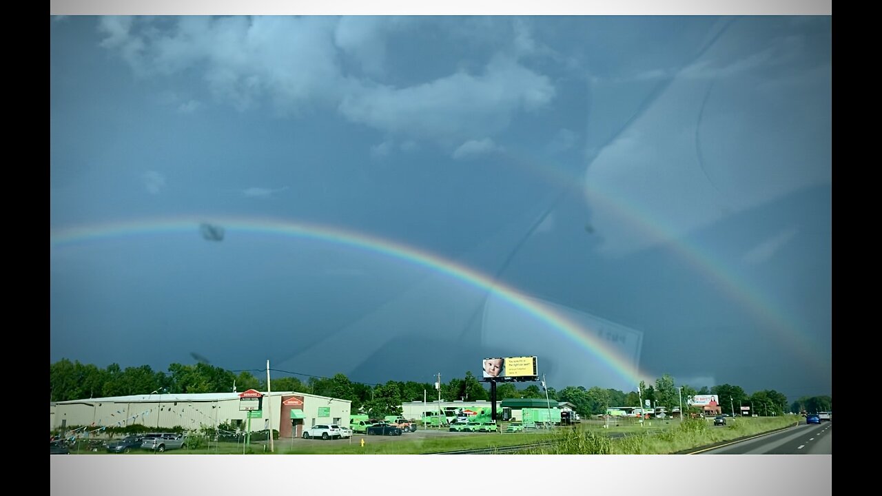 Beautiful double rainbow over Troy Alabama