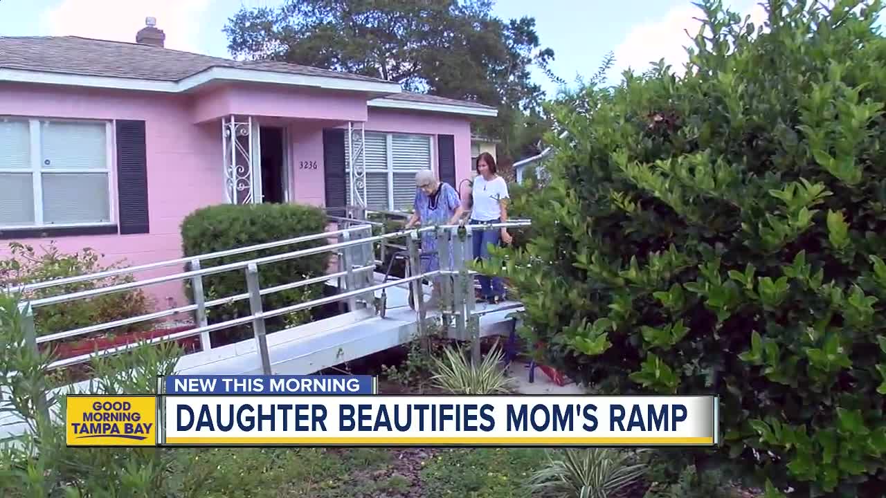 101-year-old vet & daughter beautify metal ramp