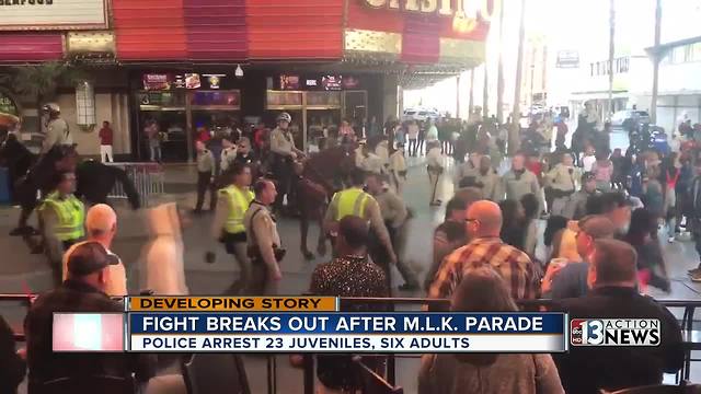 29 people arrested in fight on Fremont Street after MLK parade