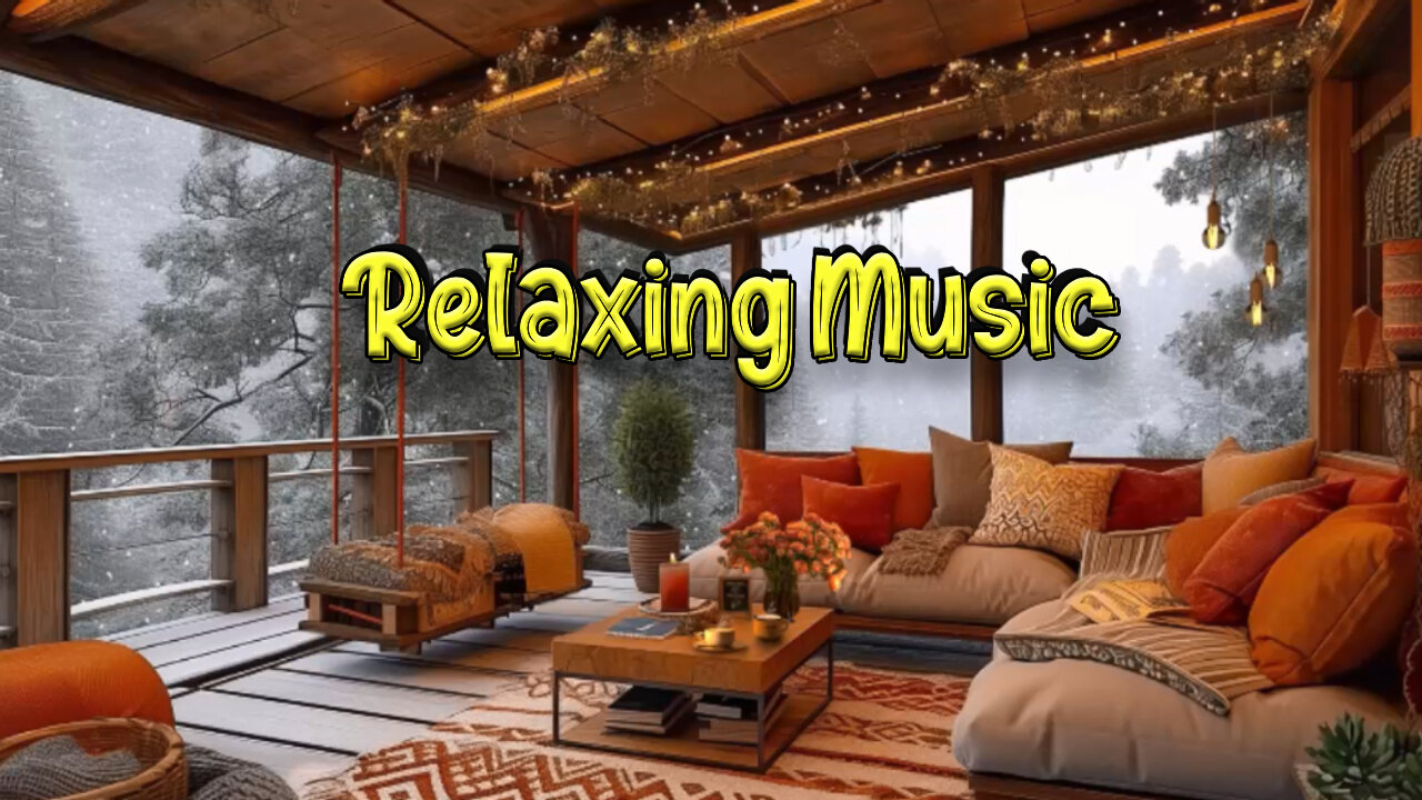 Relaxing Porch Cabin Ambience in Forest with Relaxing Piano Jazz Music || Relaxingtimezone