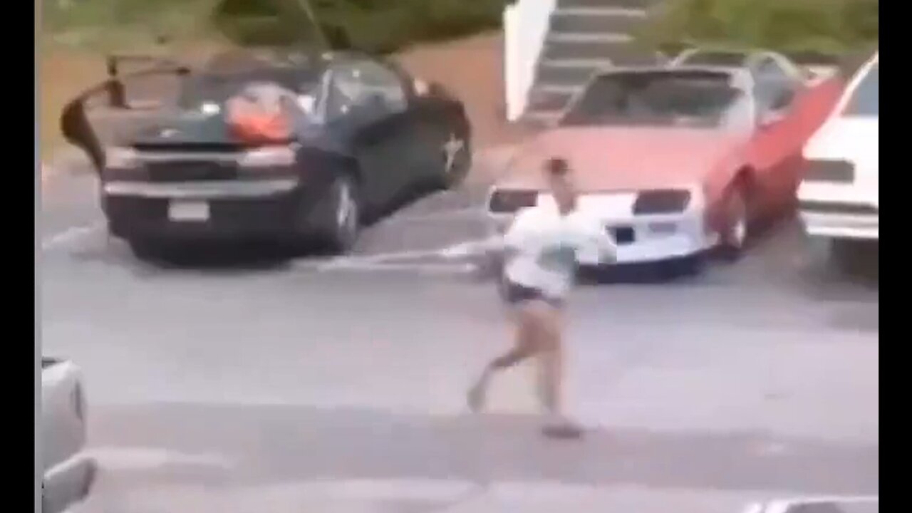 Woman Takes On A Car & Loses