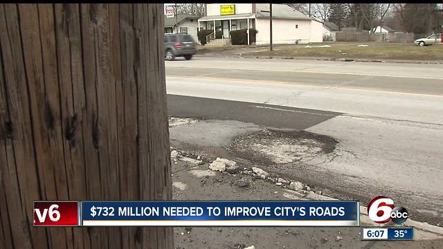 An internal audit finds it would take $732M to bring streets in Indianapolis up to fair condition