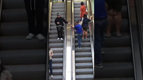 Flirting with people on the escalator prank🤣🤣 #pranks #funny #prank #mall