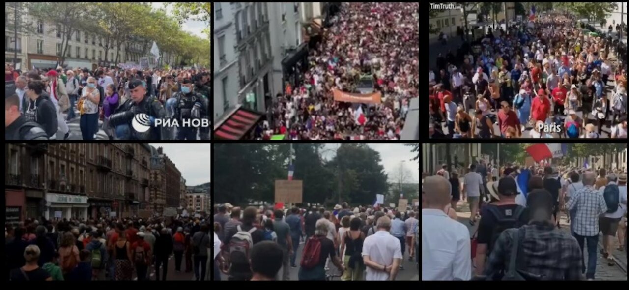 anti vaccine passport protests in France