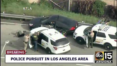 Box truck ends police pursuit in LA