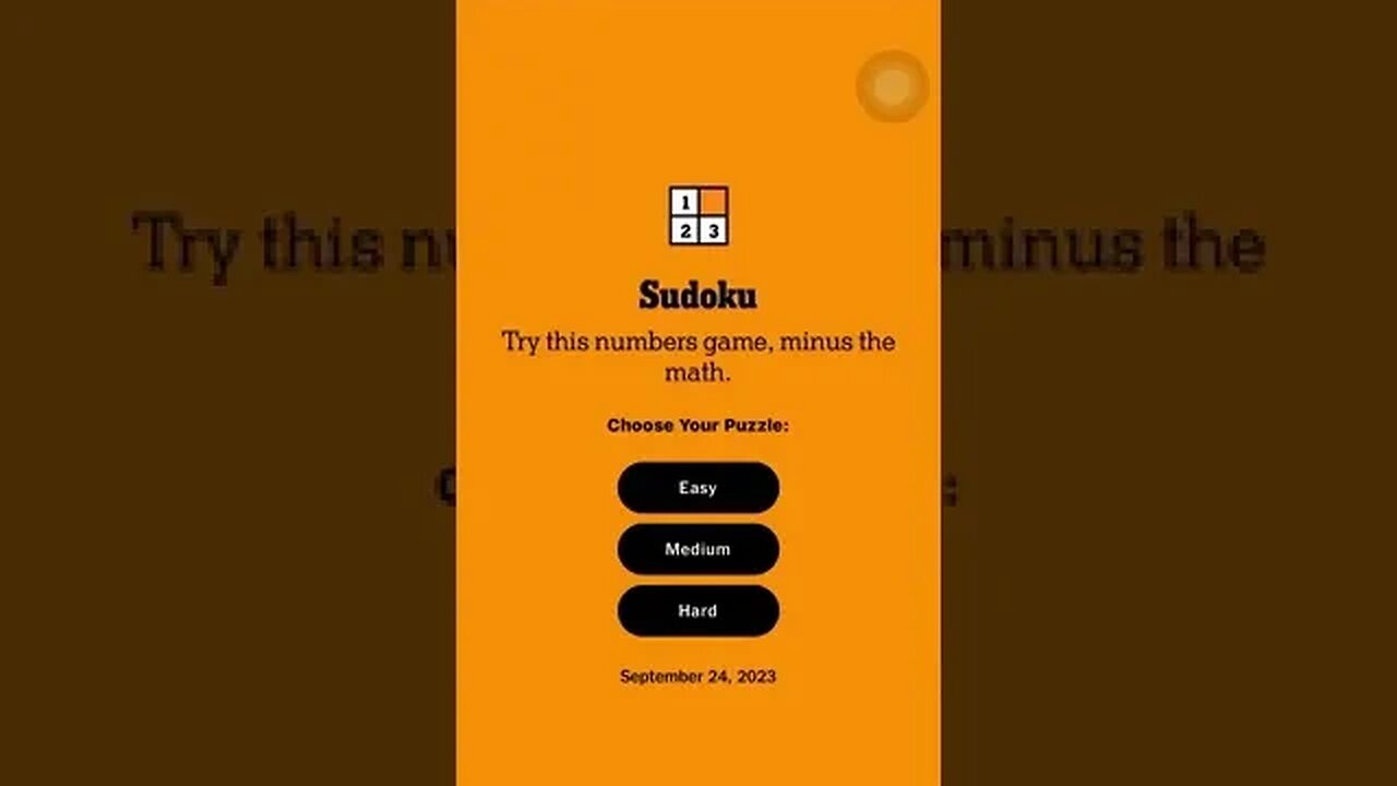 Sudoku 2023 09 24 easy