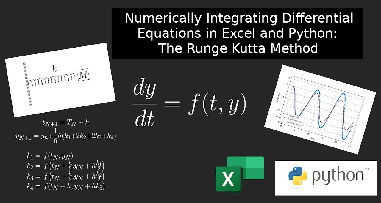 Numerically Integrating Differential Equations in Excel and Python: Runge Kutta Method