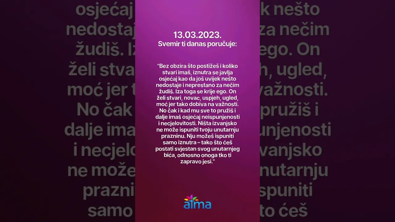 Poruka Svemira 13.03.2023. 💙
