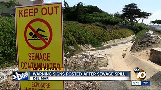 Sewage spill closes Del Mar beach