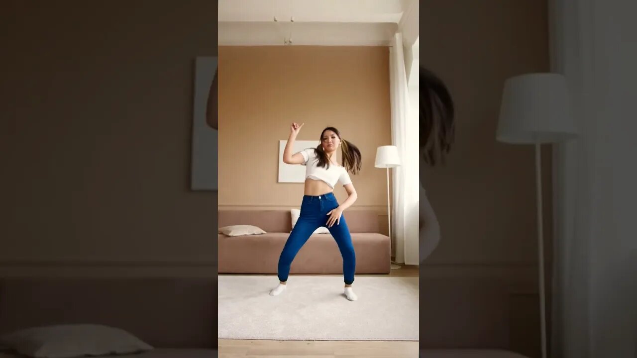 Cute Girl Dancing To Music At Home