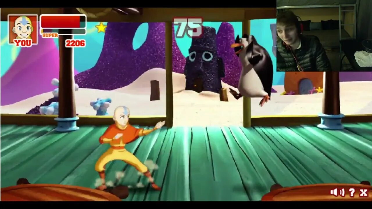 Rico The Penguin VS Aang The Avatar In A Nickelodeon Super Brawl 2 Battle With Live Commentary