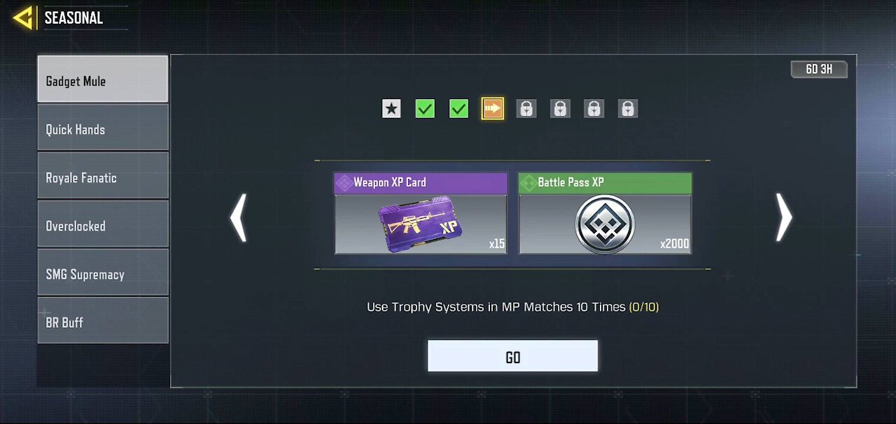 Use Trophy Systems on MP matches 10 times