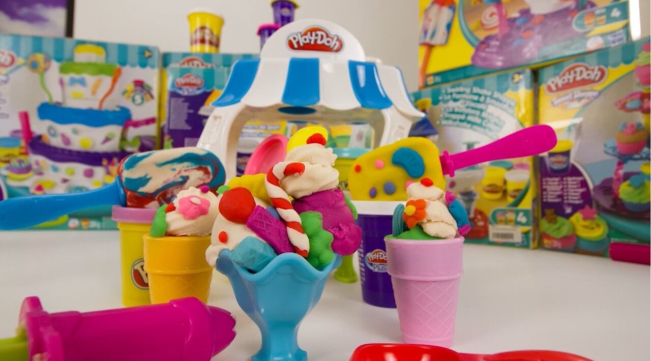 Play Doh Popsicle Sweet Shoppe Making Ice Creams and Learn Colors
