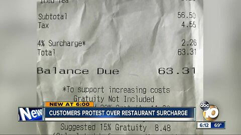 Customers protest over restaurant surcharge