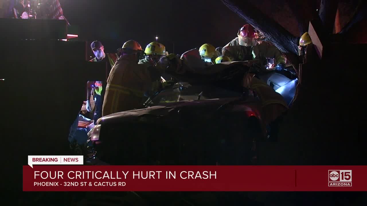 Four critically hurt in Phoenix crash