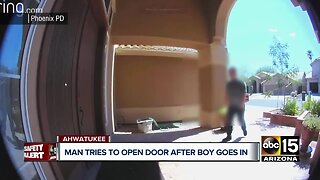 Homeowners see man on video try to enter home with teen inside