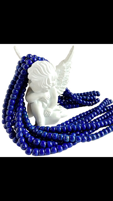 7mm Lapis lazuli roundle beads Beautiful deep blue color loose beads Full strand 16inch